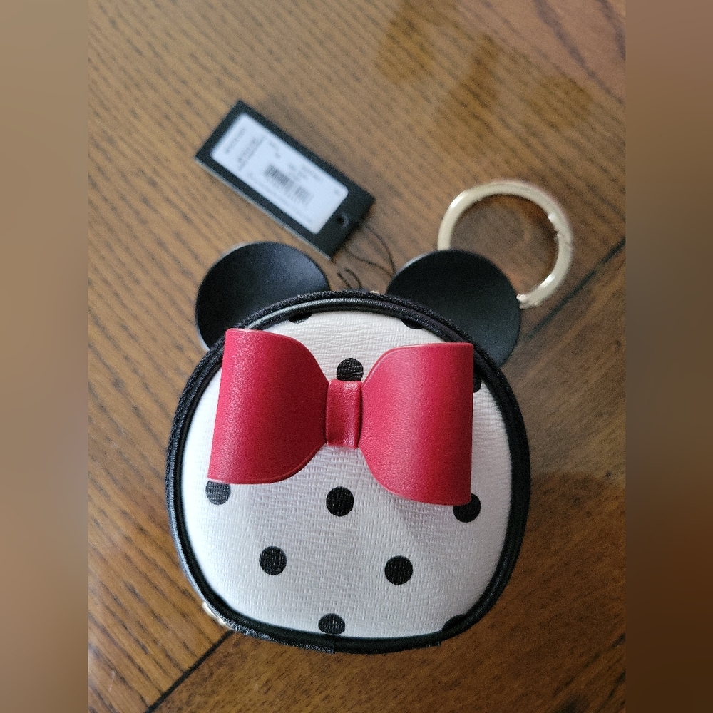New Kate spade disney minnie mouse coin purse bag charm keychain